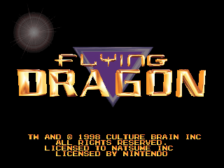 Flying Dragon title screen for Nintendo 64